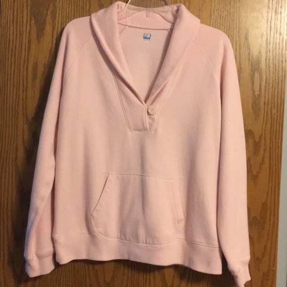 St. John's Bay Tops - Light Pink V Neck Fleece Sweatshirt